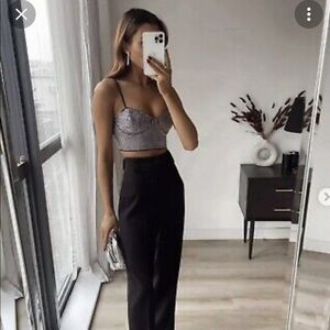 ZARA CROPPED SPARKLY BUSTIER